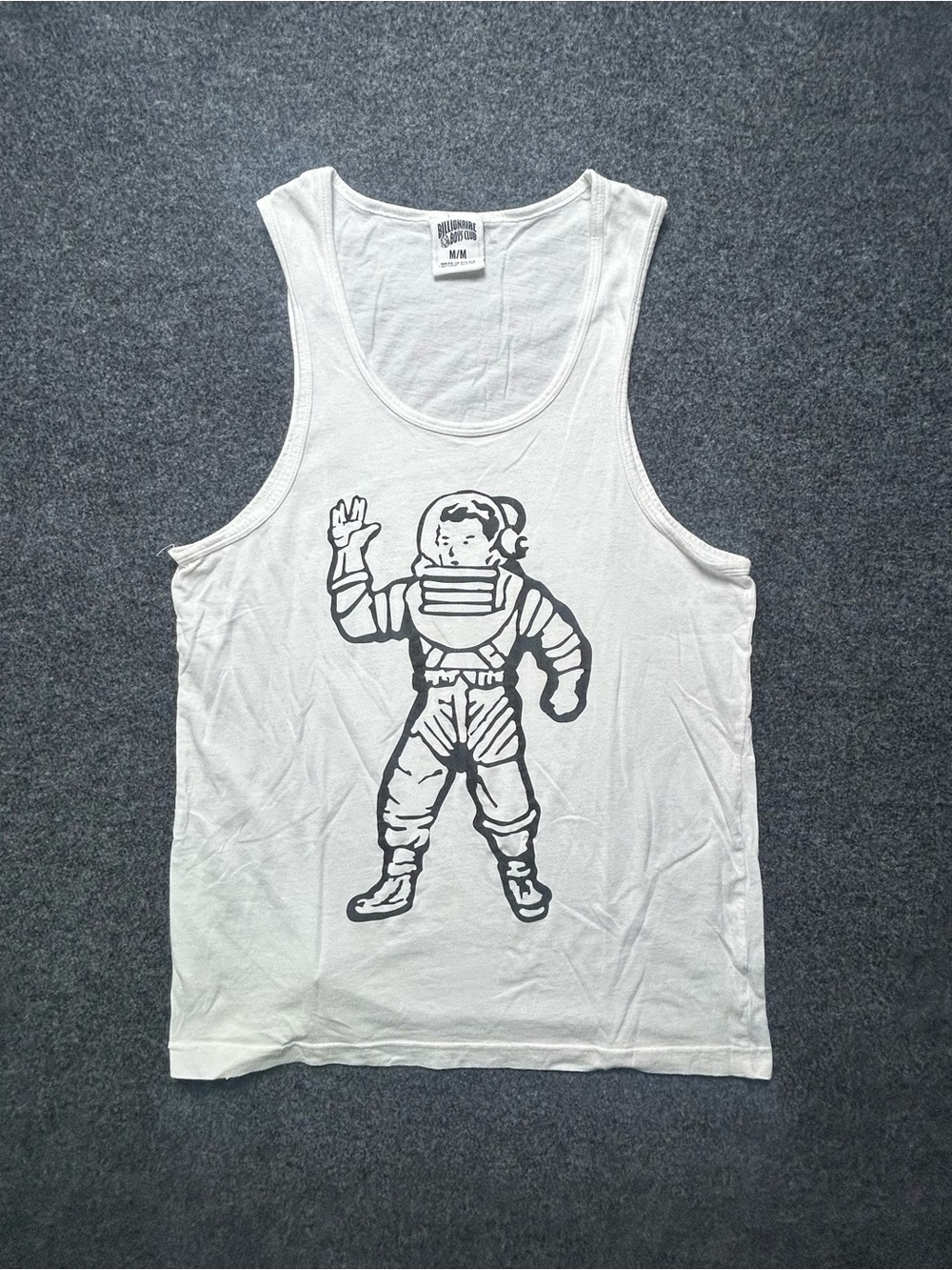 Billionaire Boys Club white tank top with black astronaut graphic